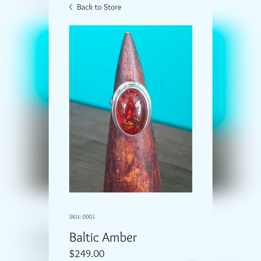 Baltic Amber 925 Sterling Silver Ring